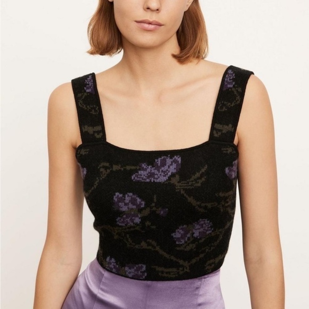NWT Vince Orchid Wool & Cashmere-Blend Bralette Sweater Top